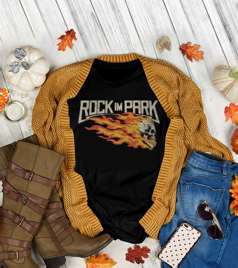 Rock Im Park Fire Skull Black Flame T-Shirt