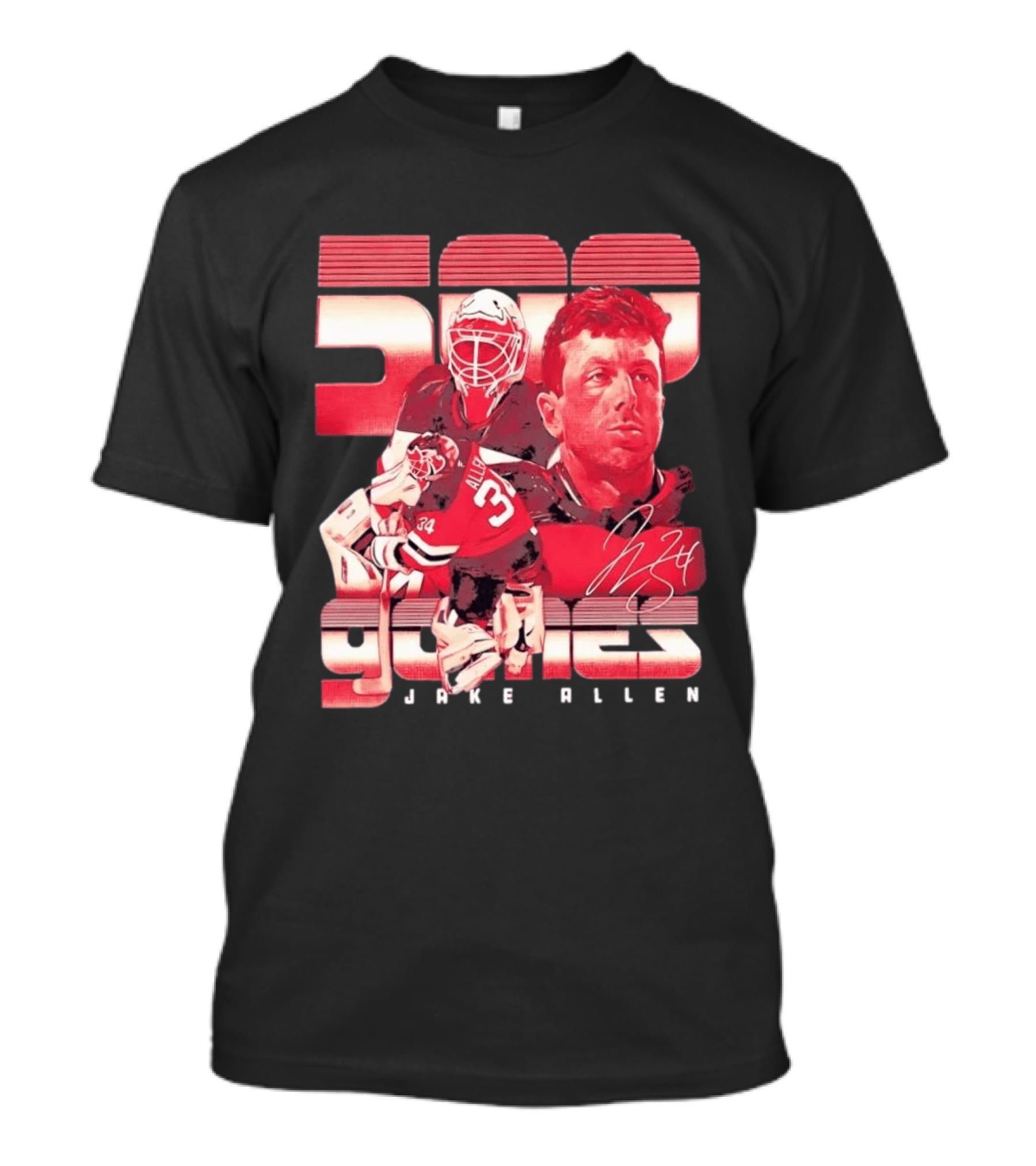 Jake Allen 500 Games New Jersey Devils Hockey 34 T-Shirt