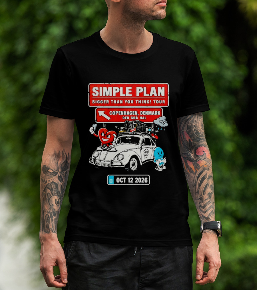 Simple Plan Bigger Than You Think Tour Copenhagen Denmark Oct 12 2026 T-Shirt