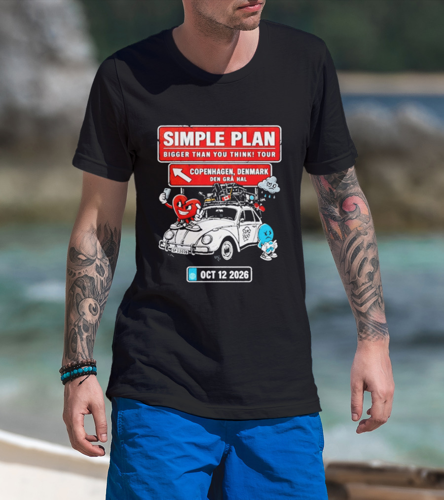 Simple Plan Bigger Than You Think Tour Copenhagen Denmark Oct 12 2026 T-Shirt