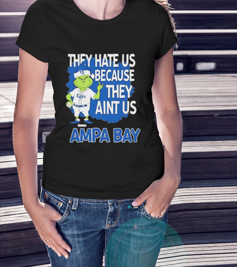 Tampa Bay Rays Grinch Christmas They Hate Us Because They Aint Us T-Shirt