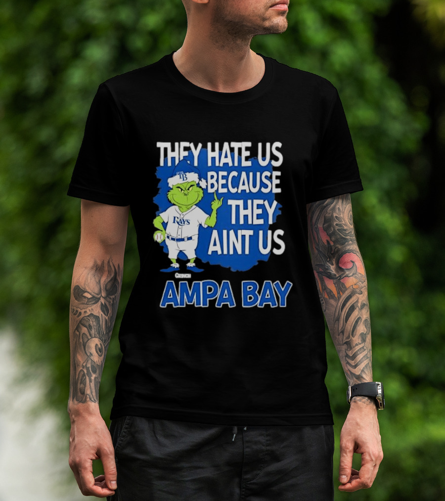 Tampa Bay Rays Grinch Christmas They Hate Us Because They Aint Us T-Shirt