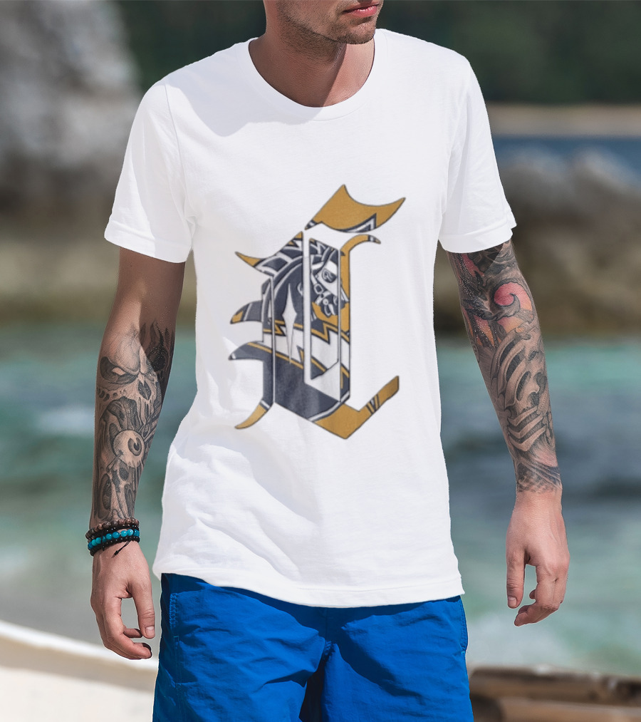 Los Angeles Chargers Old English Letter C Horse Head T-Shirt