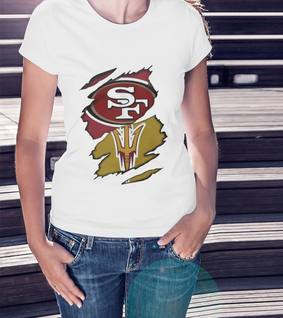 San Francisco 49ers Arizona State Sun Devils SF ASU Collaboration T-Shirt