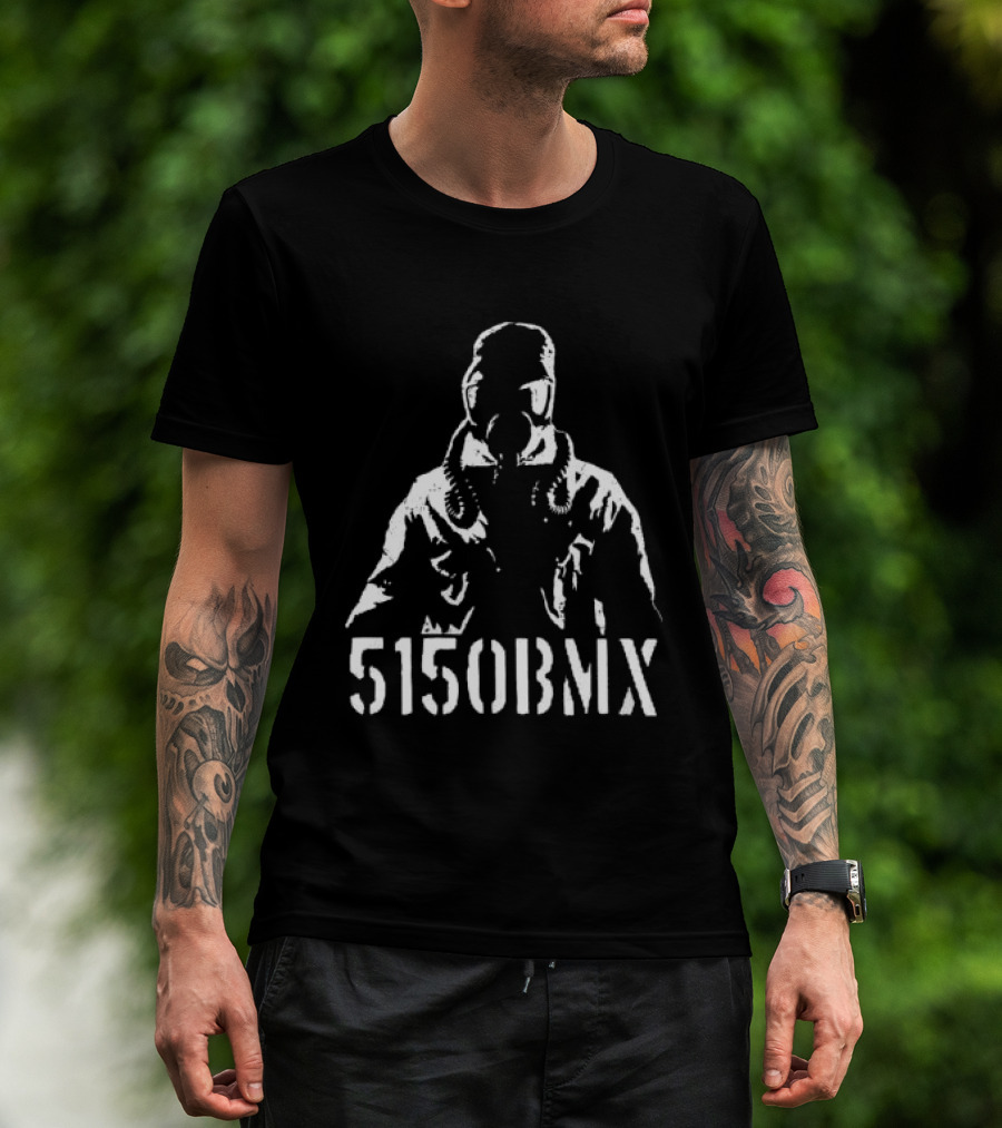 5150BMX Store Gas Mask Rider Ode To Anthem T-Shirt