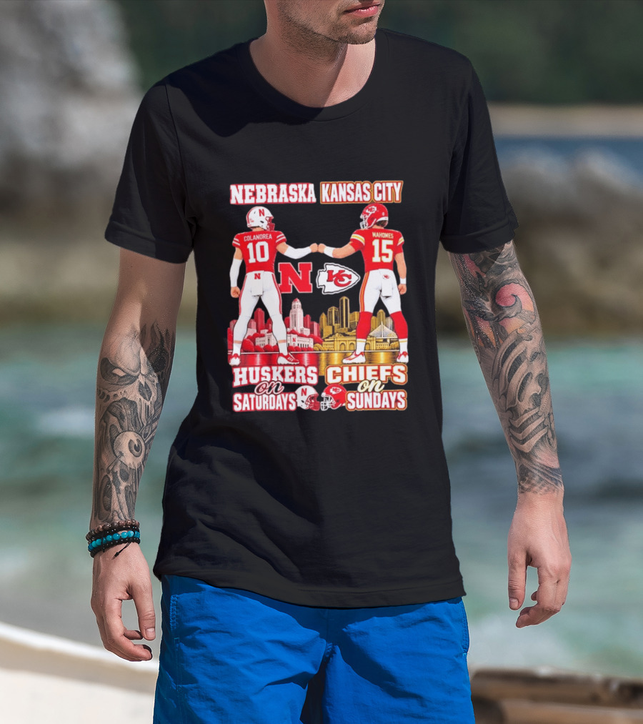 Nebraska Huskers Colandrea Saturdays Kansas City Chiefs Mahomes Sundays T-Shirt
