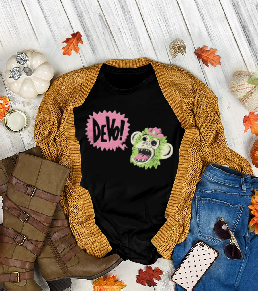Devo Green Monkey Pink Hat T-Shirt