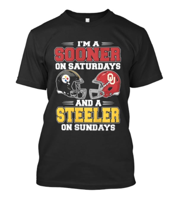 I'm A Sooner On Saturdays And A Steeler On Sundays OU And Pittsburgh Football Fan T-Shirt