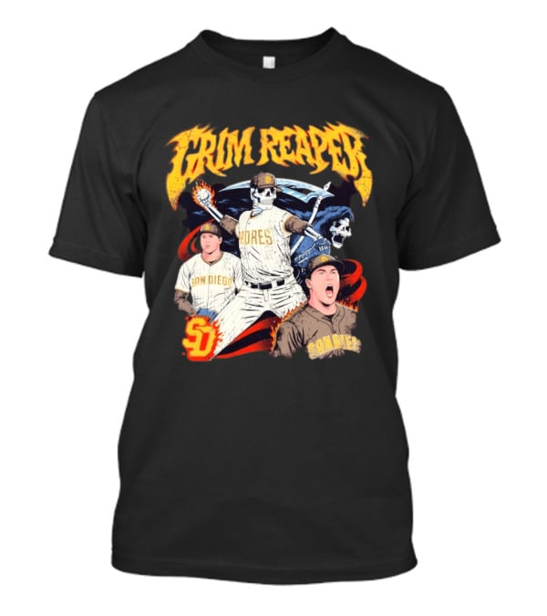 Grim Reaper Padres San Diego Baseball SD T-Shirt