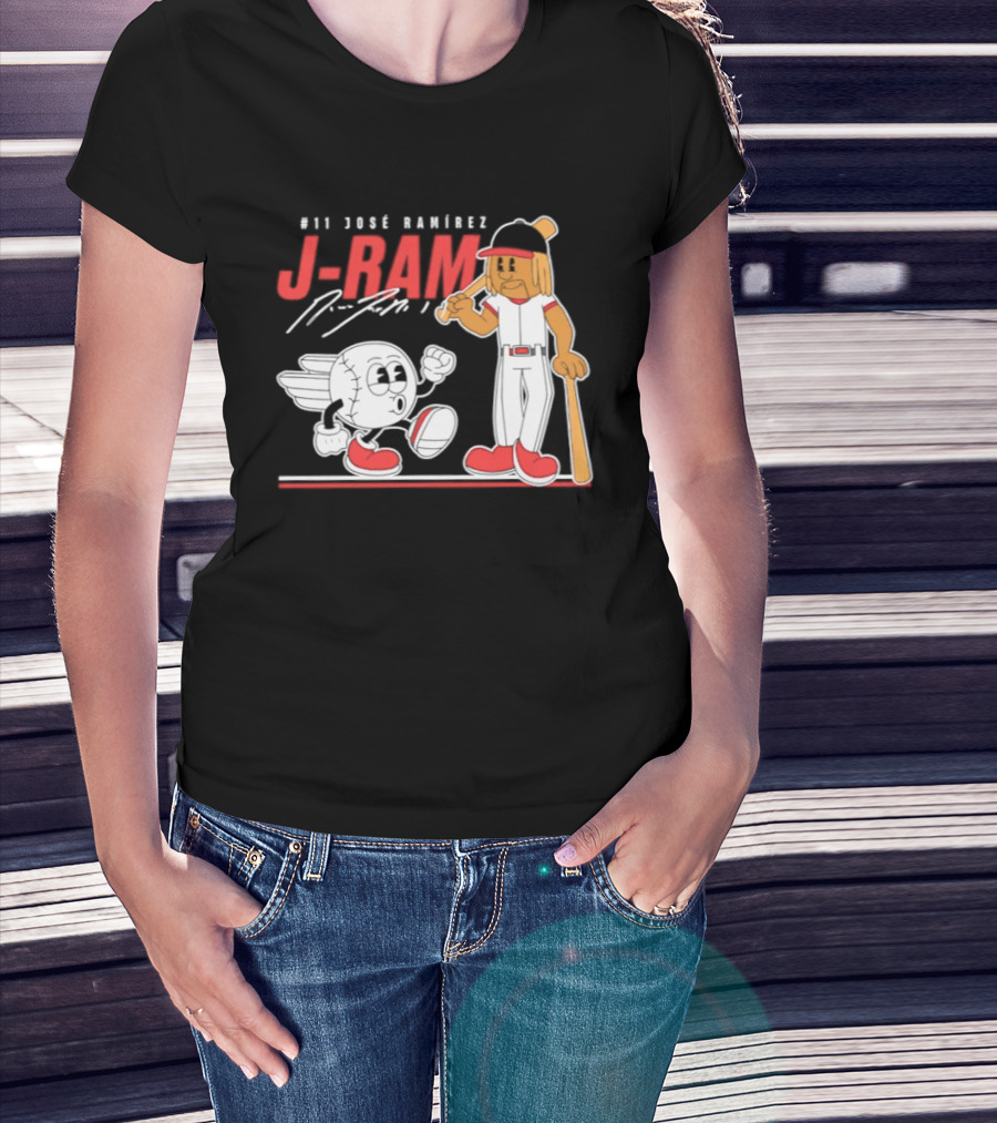 J Ram José Ramírez Number 11 Cleveland Guardians Baseball Cartoon Characters T-Shirt