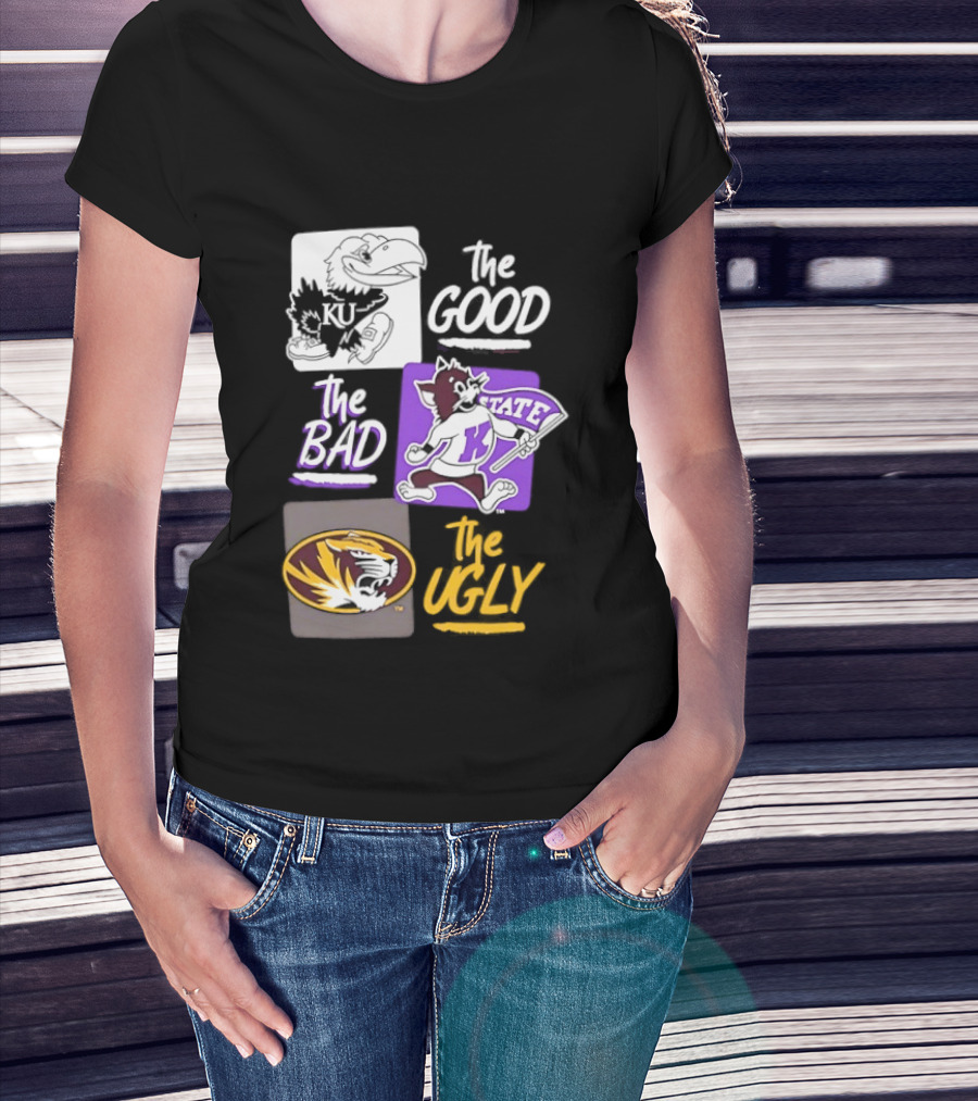 Kansas Jayhawks Wildcats Tigers The Good The Bad The Ugly T-Shirt