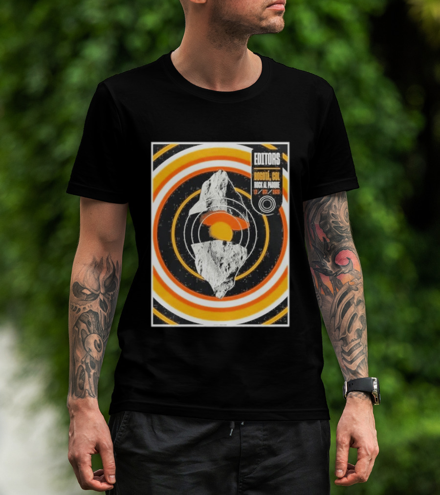 Editors Band Bogota Colombia Rock Al Parque October 12 2026 Concert Retro Circles And Mountain T-Shirt