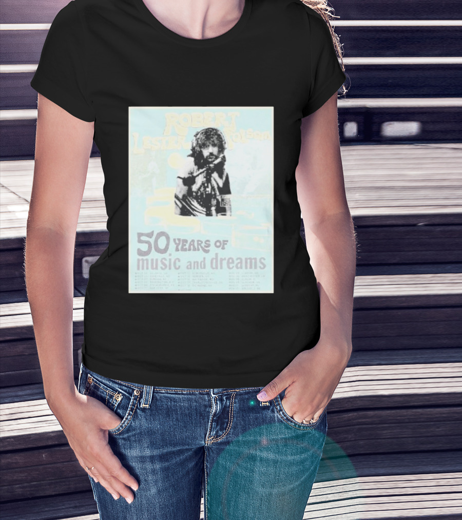 Robert Lester Folsom 50 Years Of Music And Dreams Tour 2026 Atlanta GA To Brussels BE Dates Short Black T-Shirt