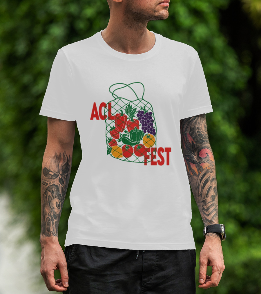 ACL Festival Women's Market Crop Top Lineup Veggie Bag T-Shirt