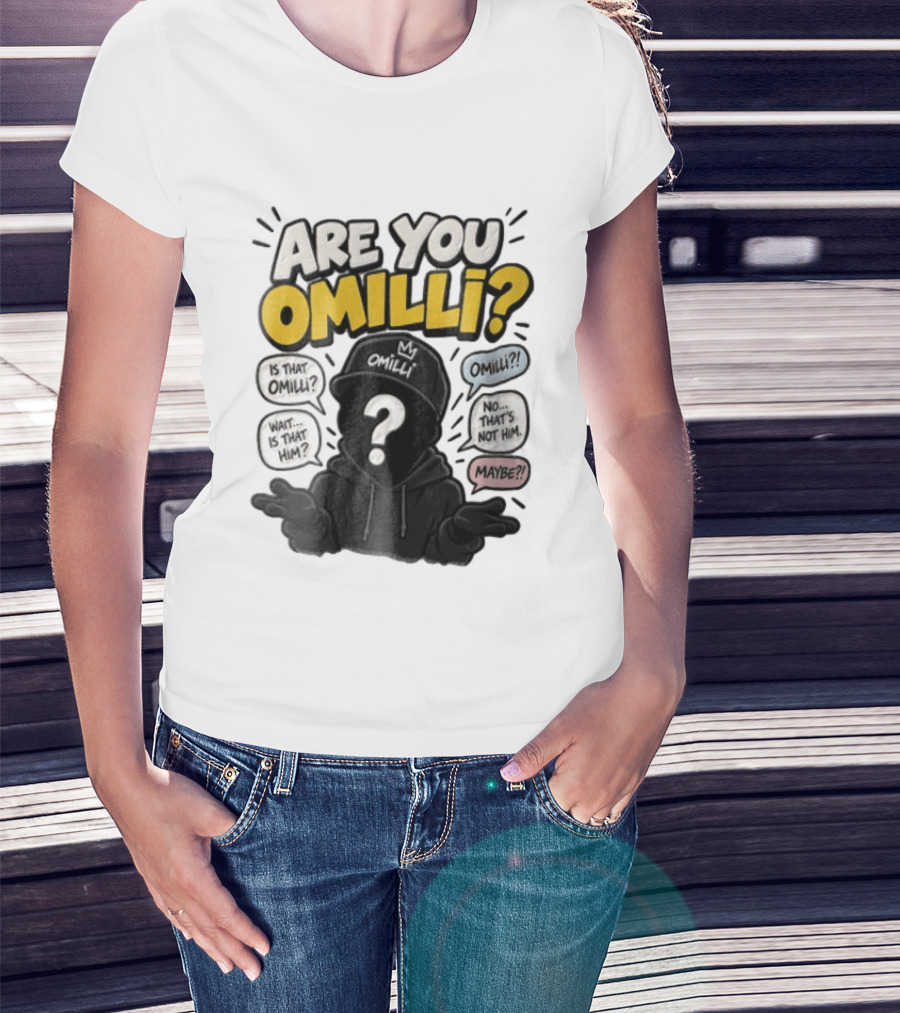 Are You Omilli Mystery Creator Streamer Iconic Question Marks And Quotes T-Shirt