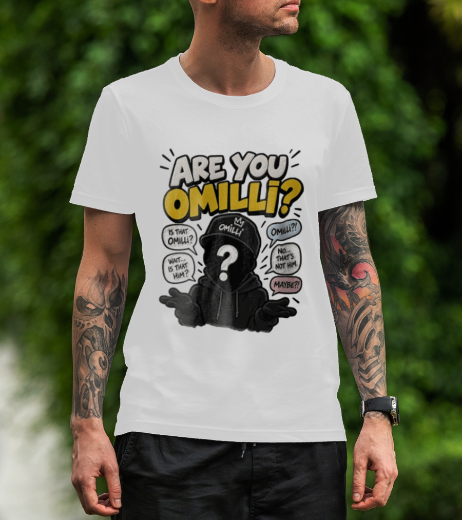 Are You Omilli Mystery Creator Streamer Iconic Question Marks And Quotes T-Shirt