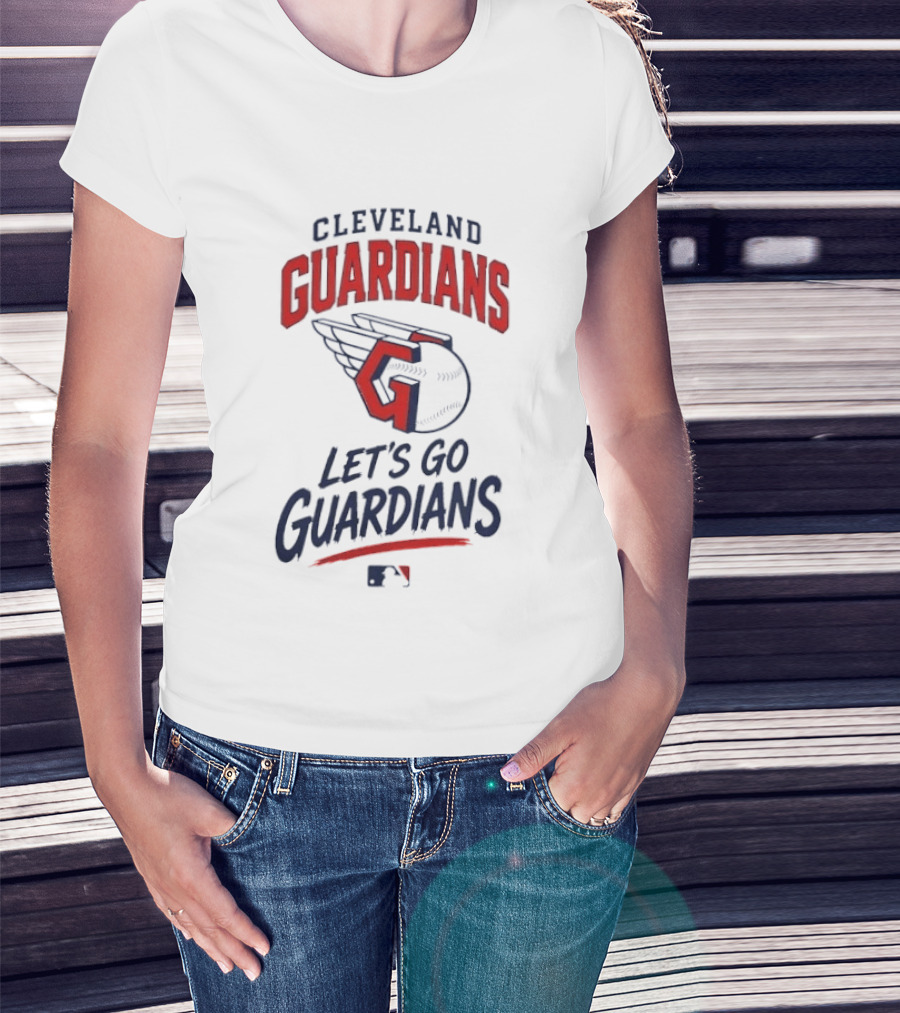 Cleveland Guardians Let's Go Guardians Winged Baseball MLB T-Shirt