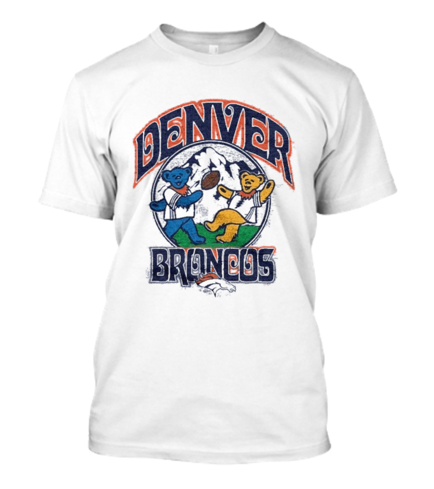 Denver Broncos Grateful Dead Dancing Bears Football T-Shirt