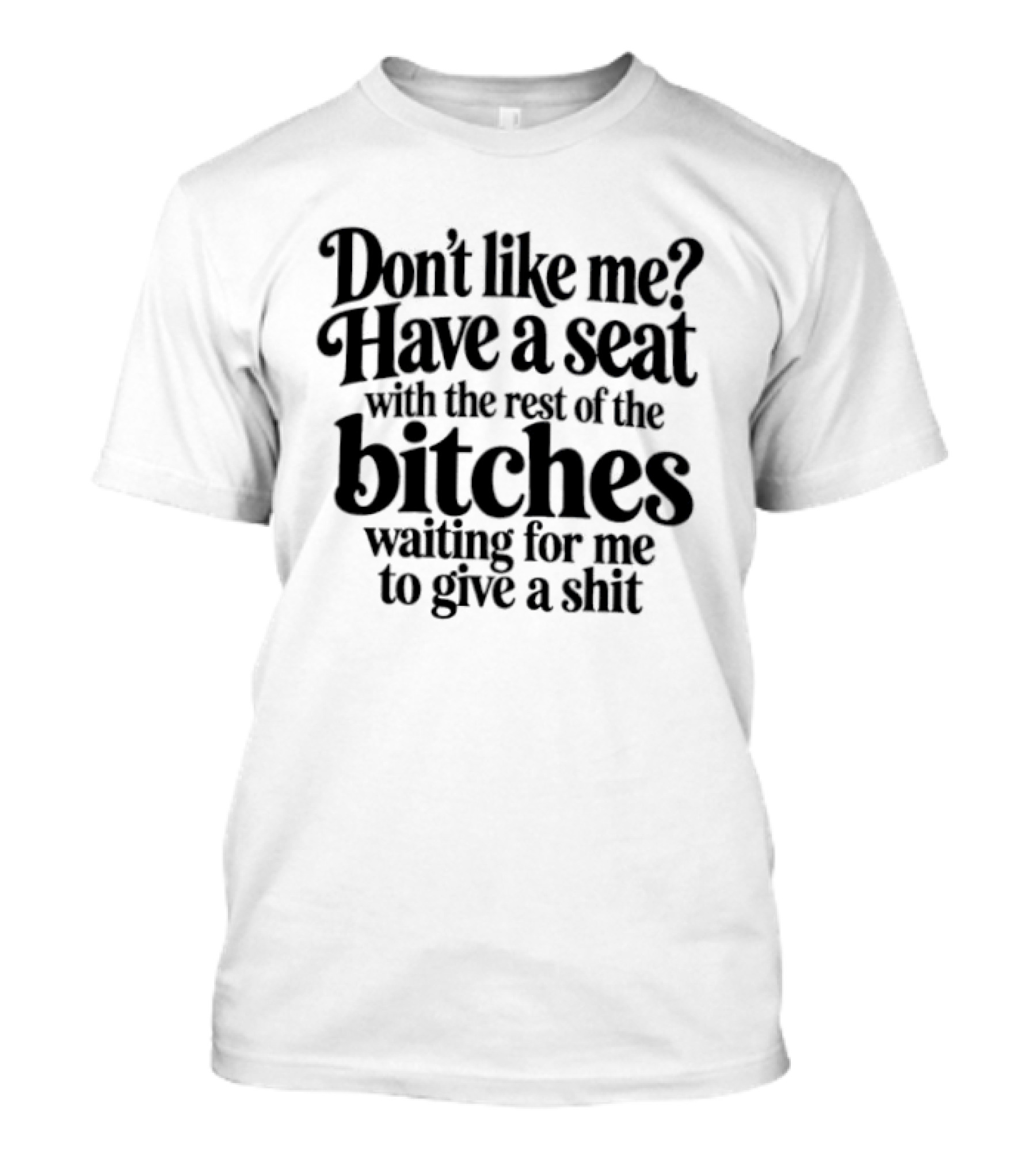 Don't Like Me Have A Seat With The Rest Of The Bitches Waiting For Me To Give A Shit T-Shirt