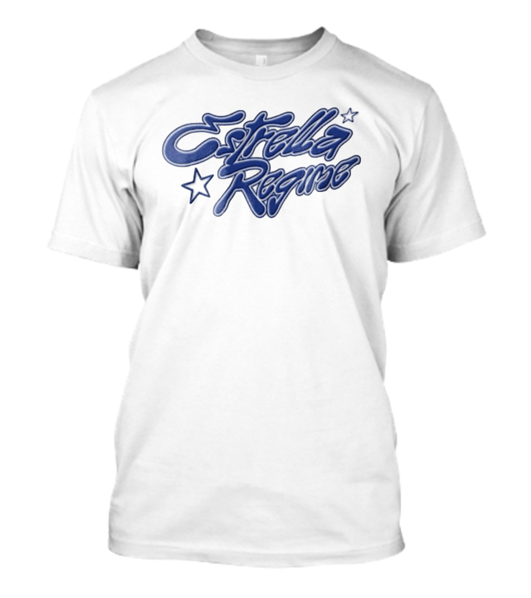 Estrella Regime Blue Cursive Script Star Streetwear Fashion T-Shirt