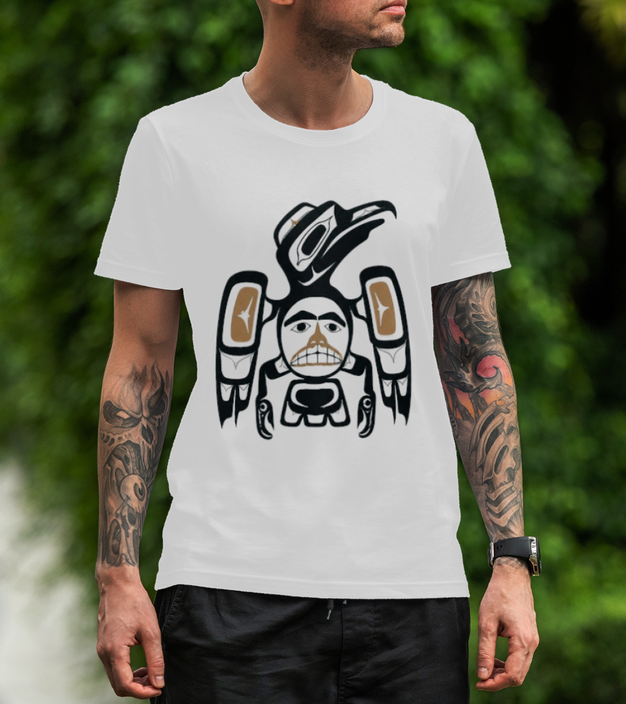Jennifer Lawrence Turquoise Tribal Art Bird Totem T-Shirt