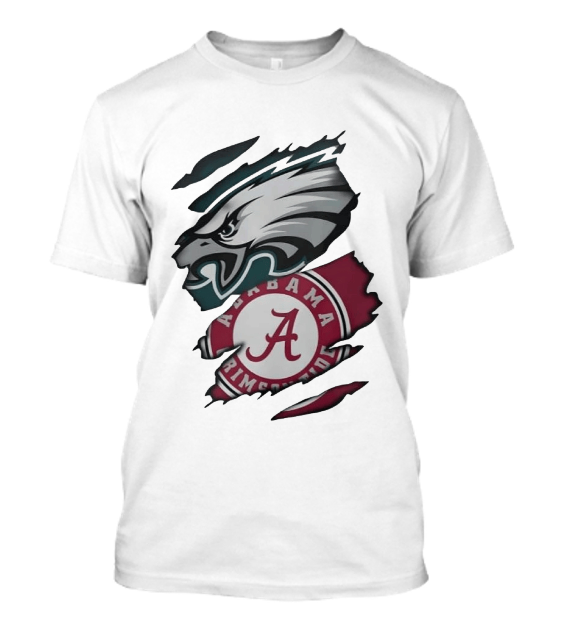 Philadelphia Eagles Alabama Crimson Tide Distressed Fan Gear T-Shirt