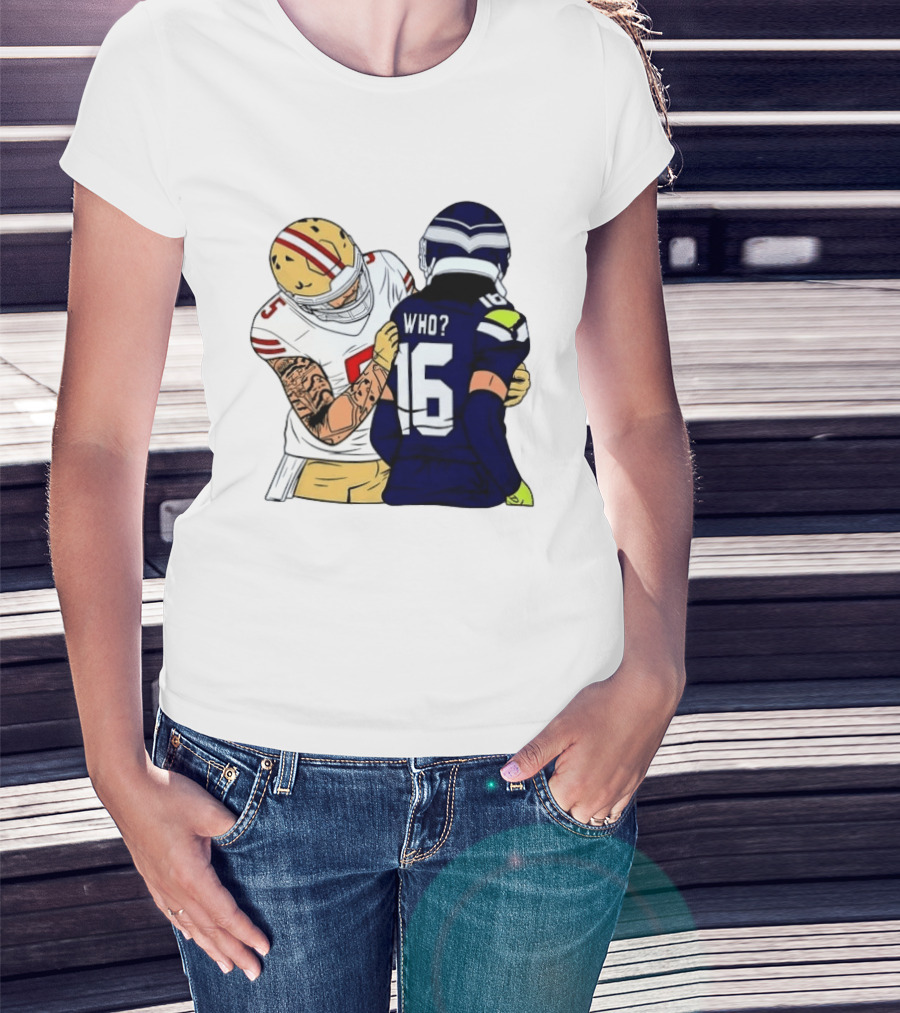 Mike Evans Trevon Diggs Who Are You Football NFC West Rivalry 49ers Seahawks T-Shirt