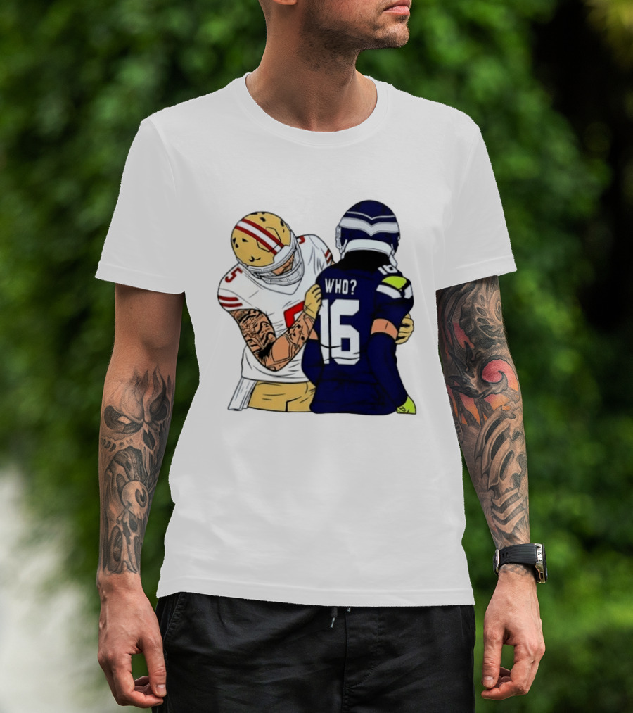 Mike Evans Trevon Diggs Who Are You Football NFC West Rivalry 49ers Seahawks T-Shirt