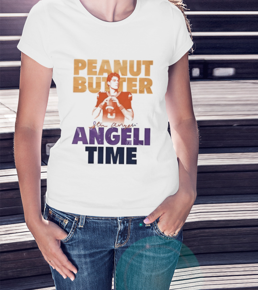 Peanut Butter Steve Angeli Time Football Player Holding Ball T-Shirt
