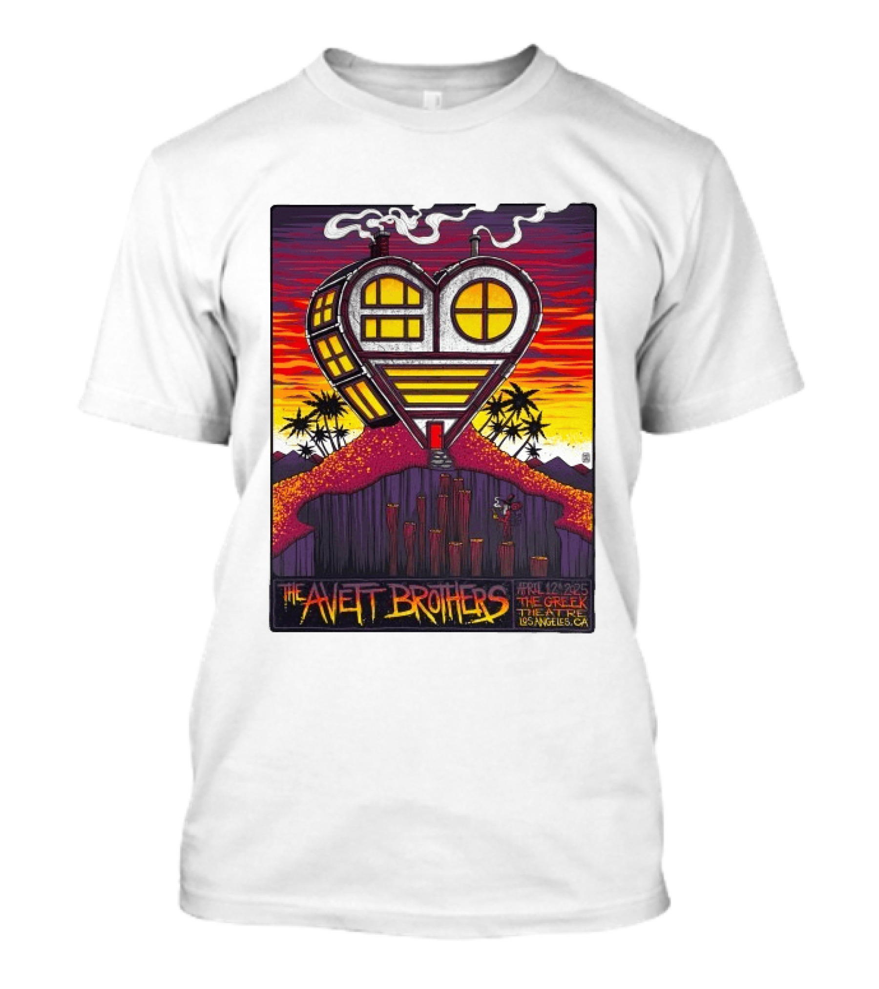 The Avett Brothers Heart Shaped House Greek Theater Los Angeles CA April 12 2025 T-Shirt