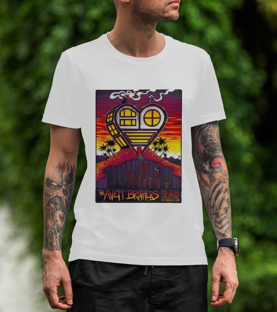 The Avett Brothers Heart Shaped House Greek Theater Los Angeles CA April 12 2025 T-Shirt