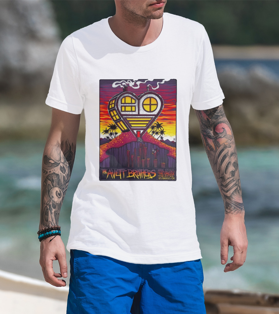 The Avett Brothers Heart Shaped House Greek Theater Los Angeles CA April 12 2025 T-Shirt
