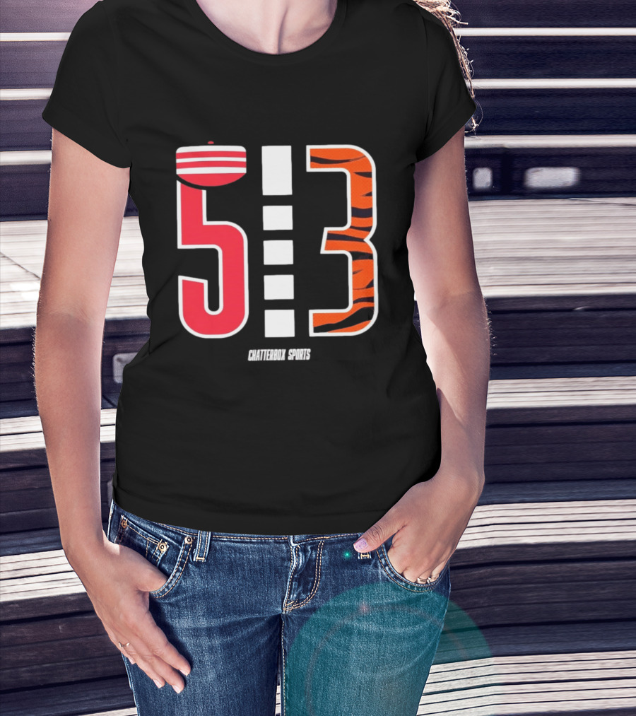 513 Cincinnati Bengals Helmet Tiger Stripes Chatterbox Sports T-Shirt