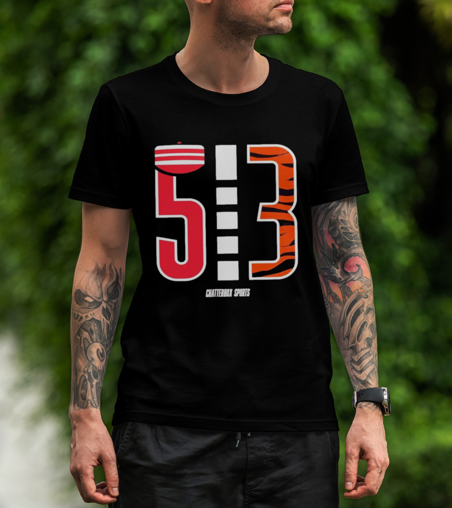 513 Cincinnati Bengals Helmet Tiger Stripes Chatterbox Sports T-Shirt