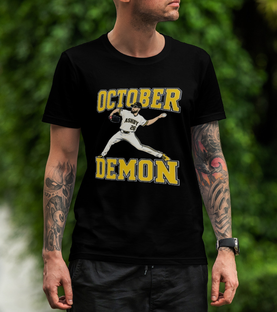 Aaron Ashby October Demon Pitcher 26 Baseball Player T-Shirt
