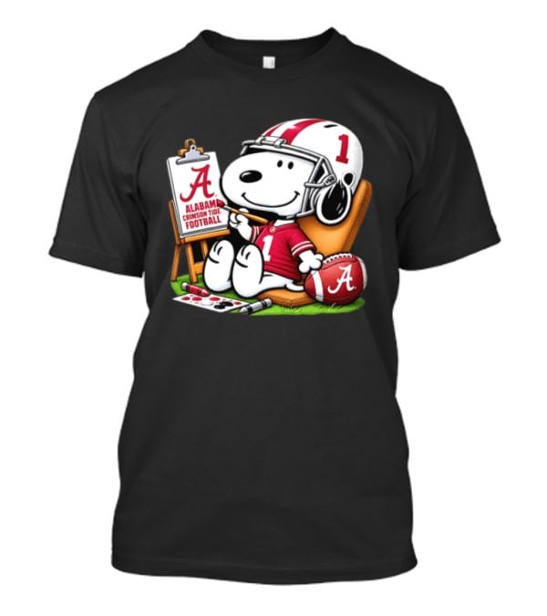 Alabama Crimson Tide Football Snoopy Painting Easel Brush Helmet Number One T-Shirt