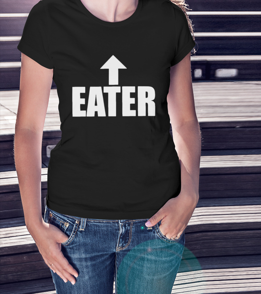 Eater Foodie Hungry Appetite Eating Arrow Pointer T-Shirt