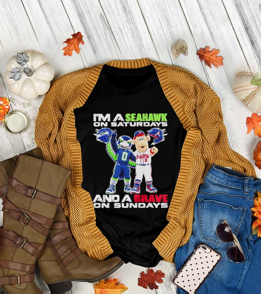 I'm A Seahawk On Saturdays And A Brave On Sundays T-Shirt
