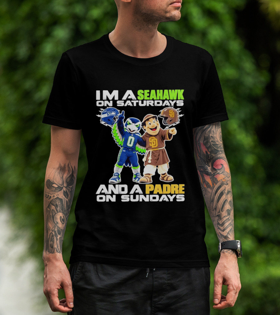 I'm A Seahawk On Saturdays And A Padre On Sundays T-Shirt
