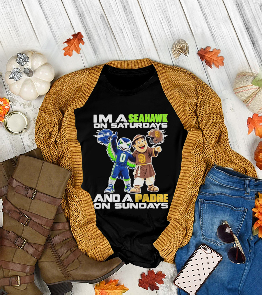 I'm A Seahawk On Saturdays And A Padre On Sundays T-Shirt