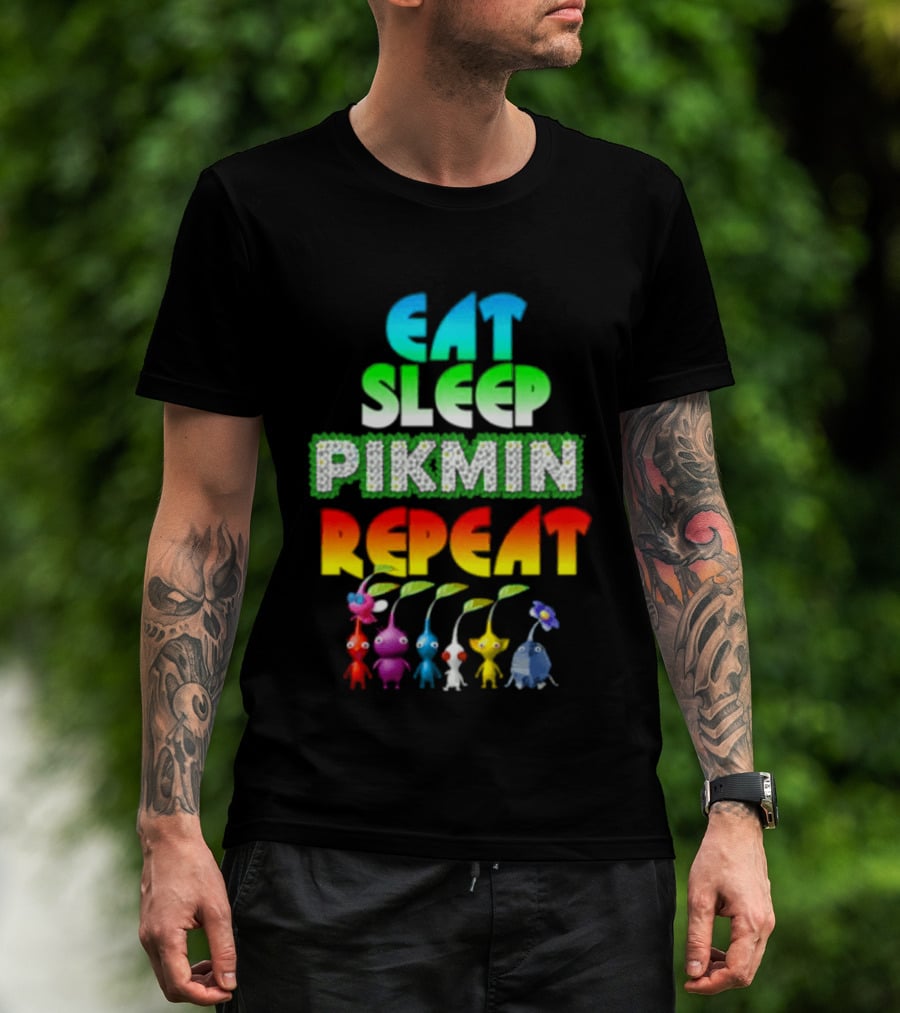 Eat Sleep Pikmin Repeat Game Lover T-Shirt