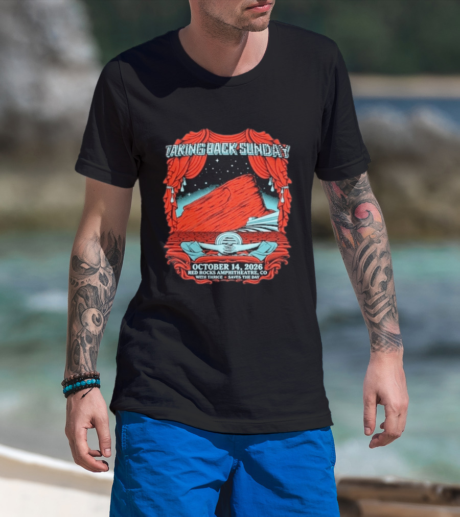 Taking Back Sunday Red Rocks Amphitheatre October 14 2026 With Thrice Saves The Day T-Shirt
