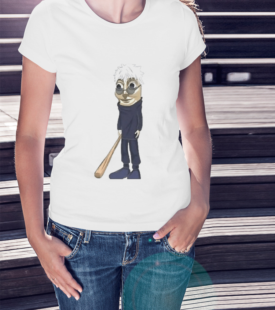 Gojo Satoru Crossover Tung Tung Tung Sahur Character Fusion T-Shirt