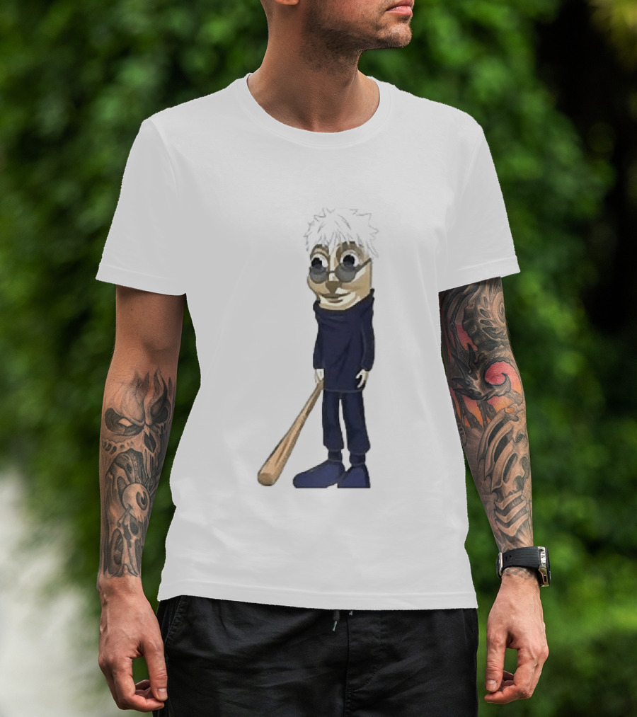 Gojo Satoru Crossover Tung Tung Tung Sahur Character Fusion T-Shirt