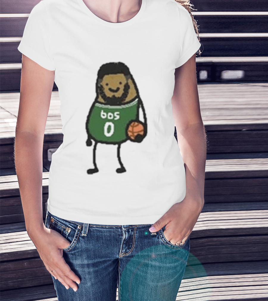 Boston Celtics Jayson Tatum Potatum Cartoon Basketball T-Shirt