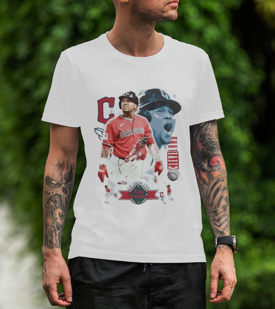 Cleveland Guardians José Ramírez 11 Collage Baseball T-Shirt