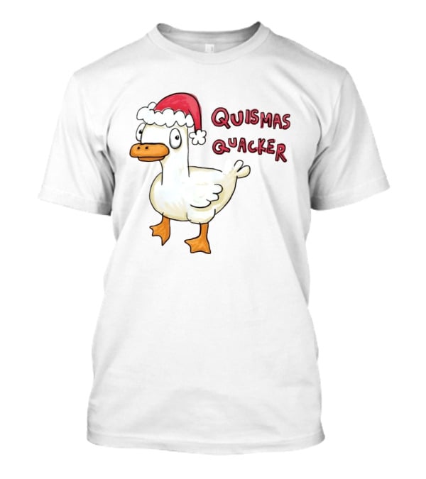 Quismas Quacker Christmas Duck Santa Hat Holiday Quack T-Shirt