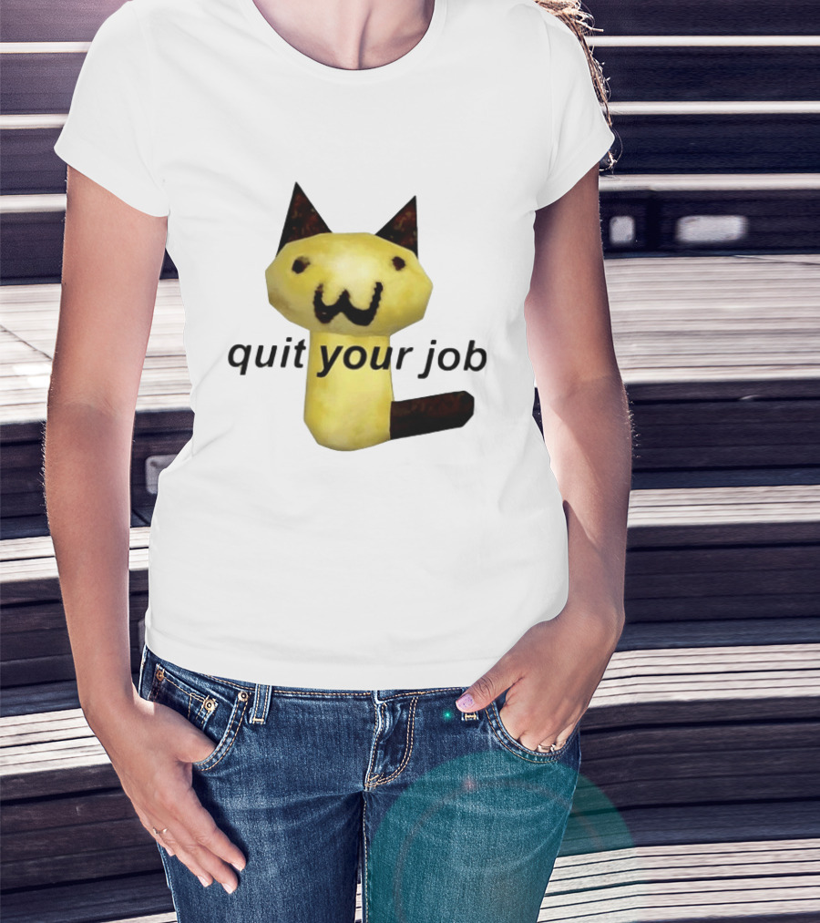 Quit Your Job Potato Cat Meme T-Shirt