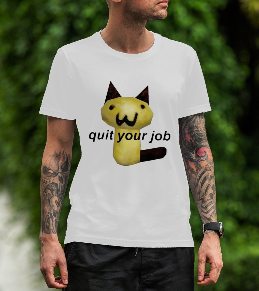 Quit Your Job Potato Cat Meme T-Shirt