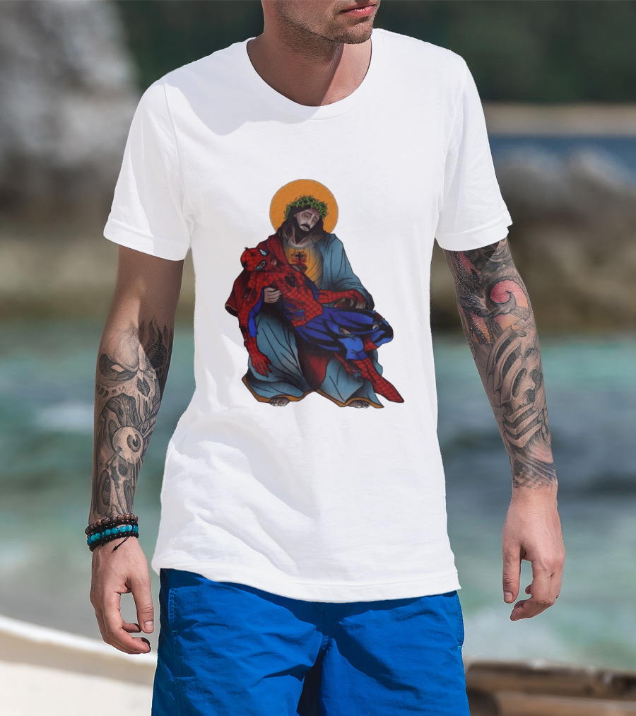 Spider Man Jesus Pieta Marvel T-Shirt